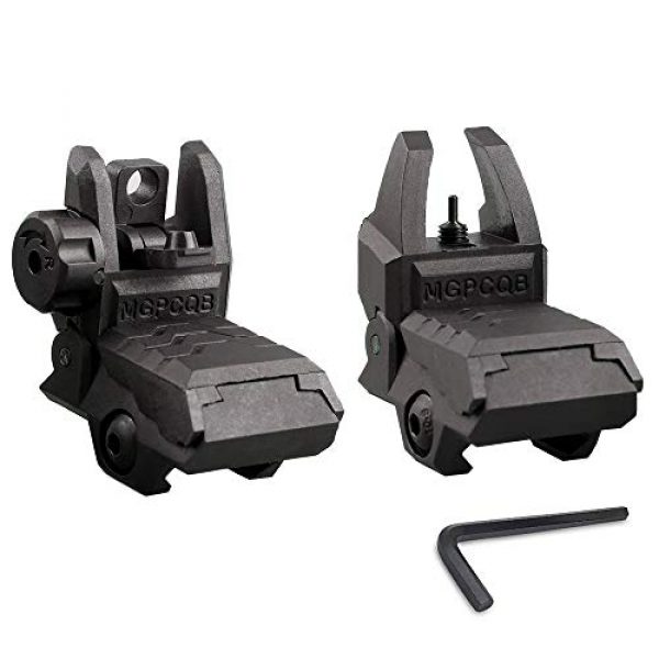 ZLIXING 1 ZLIXING Foldable Front and Rear Sights Low Profile Flip up Sights Tactical Pop up Backup Sights for Picatinny Rail