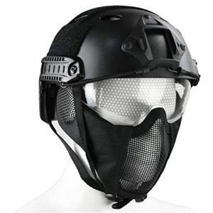 JFFCESTORE 1 JFFCESTORE PJ Type Tactical Multifunctional Fast Helmet and Foldable Adjustable Half Mesh Mask