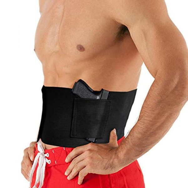 YASHALY 2 YASHALY Belly Band Gun Holster, Hidden Tactical Concealed Carry Pistol Gun Pouch for Men and Women