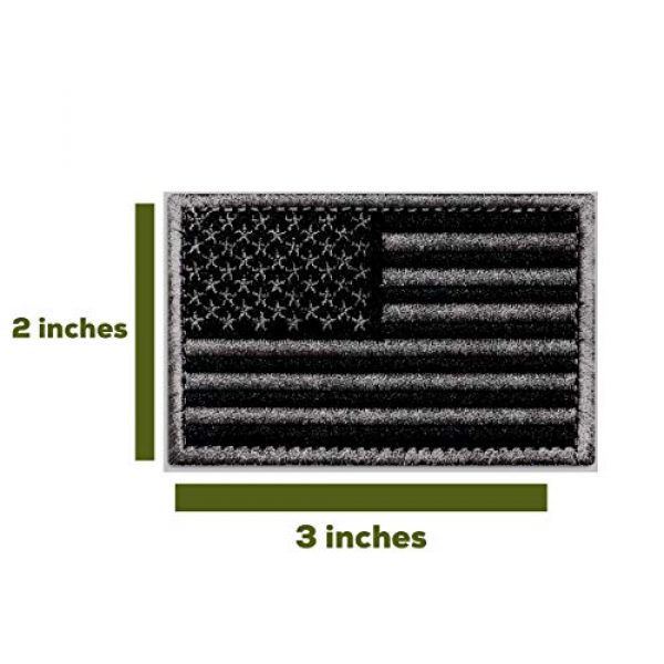 Ever Craft Airsoft Morale Patch 2 Ever Craft Morale American Flag Patch - Heavy Duty for Tactical Gear or USA Military Uniform - Premium Hook and Loop Tactical Patches for Backpacks Caps Hats Jackets Pants (Black & Gray)