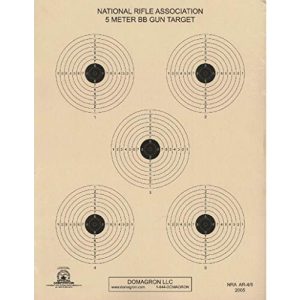 DOMAGRON  1 DOMAGRON 5 Meter Air Rifle Five Bulleye Official NRA Target (AR 4/5) Package of 100