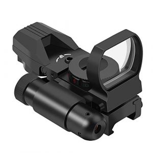 Feyachi 1 Feyachi RSL-18 Reflex Sight - 4 Reticle Red & Green Dot Sight Optics with Integrated Red La-ser Sight Less Than 5mW Output