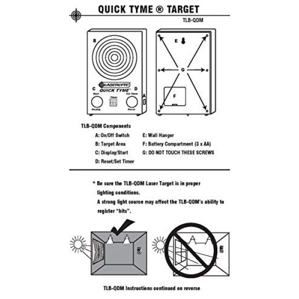 LaserLyte  3 LaserLyte trainer target Quick Tyme with 62 LEDs that light up Laser Trainer Pistol Full Size GLOCK 19 familiar size weight and feel RESETTING TRIGGER training with this system will make you better