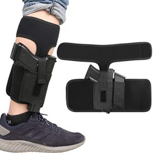 XAegis  1 XAegis Ankle Holster with Calf Strap and Spare Magazine Pouch Comfortable Conceal Carry Holster for Small or Medium Gun Frame with Length Less 7 inches
