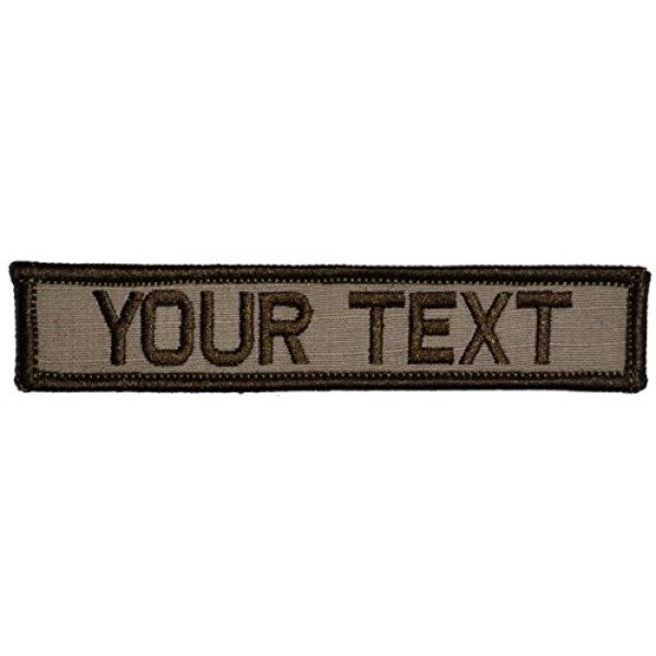 Tactical Gear Junkie Airsoft Patch 1 Customizable Text 1x5 Patch w/Hook Fastener Morale Patch - Desert Tan