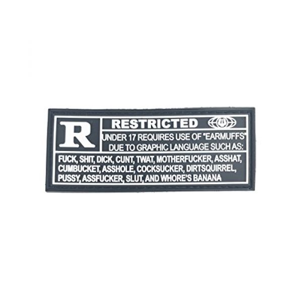 Patch Panel Airsoft Morale Patch 2 Restricted R Rated Tactical PVC Morale Patch - Canada Made - Perfect Hook Backed Patches to be Added to Uniforms, Jackets, Backpacks, Technical Equipment - 3.5 x 1 inch Made in Canada - by Patch Panel