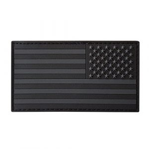 LEGEEON Airsoft Patch 1 LEGEEON All Black ACU Dark Subdued USA American Reversed Flag Morale PVC Rubber Touch Fastener Patch