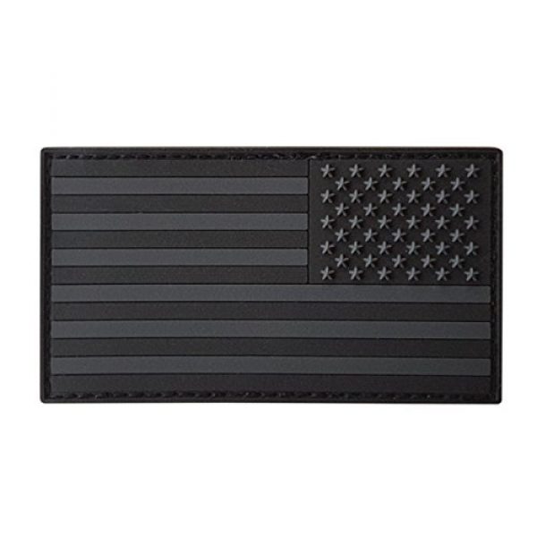 LEGEEON Airsoft Patch 1 LEGEEON All Black ACU Dark Subdued USA American Reversed Flag Morale PVC Rubber Touch Fastener Patch