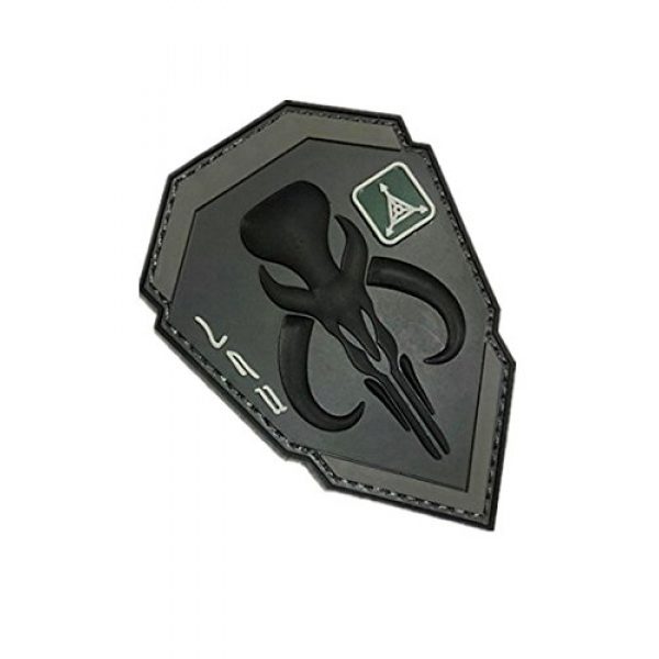 PVC PATCH Airsoft Morale Patch 3 Star Wars Boba Fett Mandalorian Bantha Skull 3D Tactics Military Patch 3D PVC Patch (Color2)