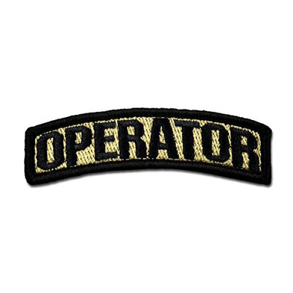 BASTION Airsoft Morale Patch 1 BASTION Morale Patches (Operator Arc, Tan) | 3D Embroidered Patches with Hook & Loop Fastener Backing | Well-Made Clean Stitching | Military Patches Ideal for Tactical Bag, Hats & Vest