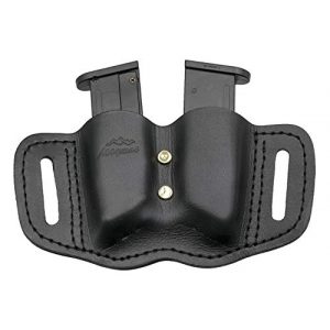 MAYMOC  1 MAYMOC Tactical Leather Magazine Holder Sizes to fit virtually Any 9mm .40 .45 or .380 Pistol Mag Single or Double Stack IWB or OWB