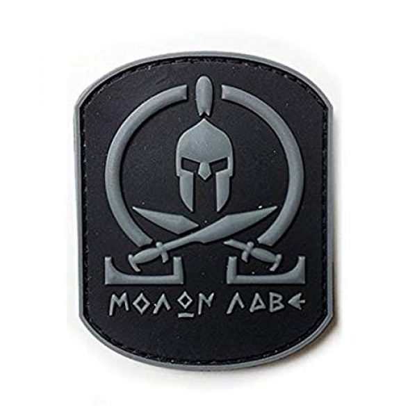 Morton Home Airsoft Patch 1 Morton Home Molon Labe Fastener Patch | Airsoft Paintball Tactical Military Rubber Badges PVC Rubber 3D Morale (Gray)