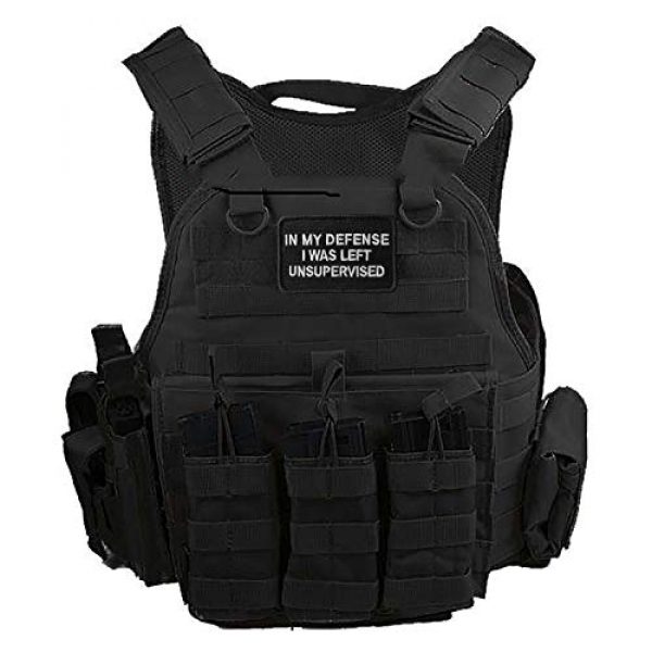 Ebateck Airsoft Morale Patch 3 2 Pack in My Defense I was Left Unsupervised Patch - Embroidered Morale Patches Tactical Funny for Hat, Backpack, Jackets (Applique Fastener Hook & Loop)