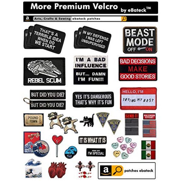 ebateck Airsoft Morale Patch 4 Ebateck Tactical Funny Patches, 2-Pack, But Did You Die Morale Patch with Keychain