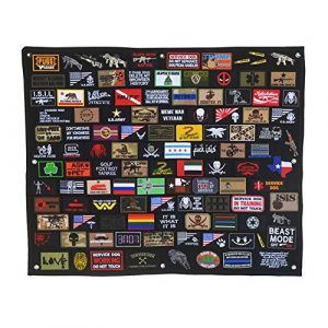 SOUTHYU Airsoft Patch 1 SOUTHYU Tactical Military Combat Morale Patch Holder Display Panel Board Military Hook and Loop Patches Organizer Frame (43.3 x 27.56 inch)