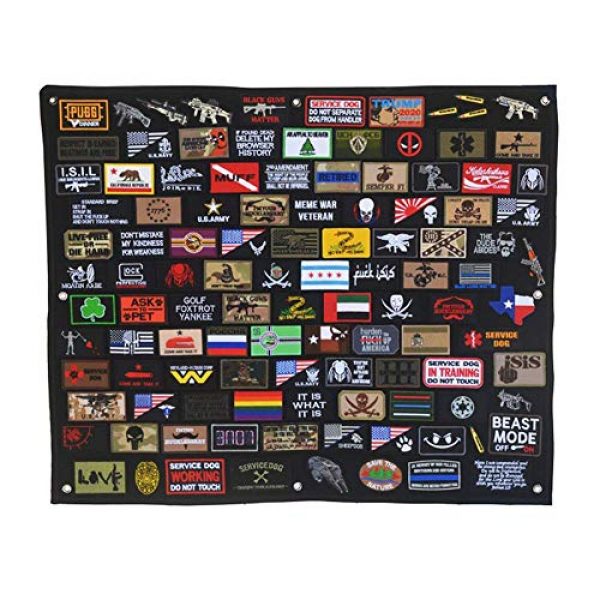 SOUTHYU Airsoft Patch 1 SOUTHYU Tactical Military Combat Morale Patch Holder Display Panel Board Military Hook and Loop Patches Organizer Frame (43.3 x 27.56 inch)