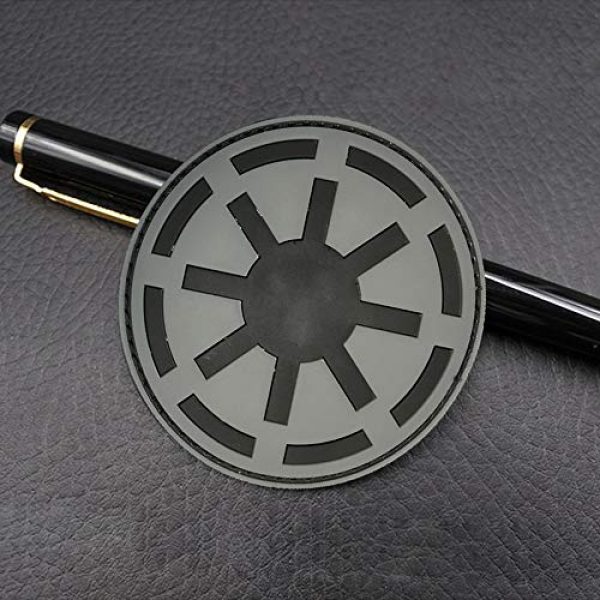 Morton Home Airsoft Patch 2 Morton Home Republic Galactic Empire Logo Army GITD Tactical Morale Airsoft 3D PVC Rubber Patch(Black)
