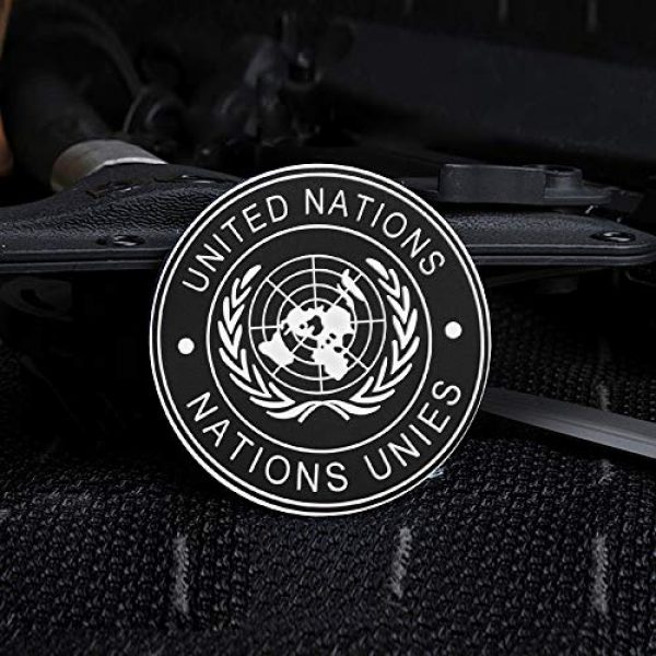 Morton Home Airsoft Patch 2 Morton Home UN United Nations U.N. Badge PVC Tactical Army Airsoft Patch (Black)