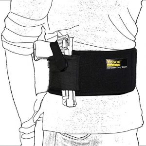 wohuu  1 Belly Band Holster for Concealed Carry, Elastic Breathable Waistband Gun Holster with Magazine Pouch, One Holster Fits Most Pistols and Revolvers, Fits Right and Left Waistband for Men and Women