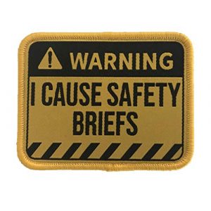 F-Bomb F Morale Gear Airsoft Morale Patch 1 Warning - I Cause Safety Briefs - Embroidered Morale Patch (Yellow)