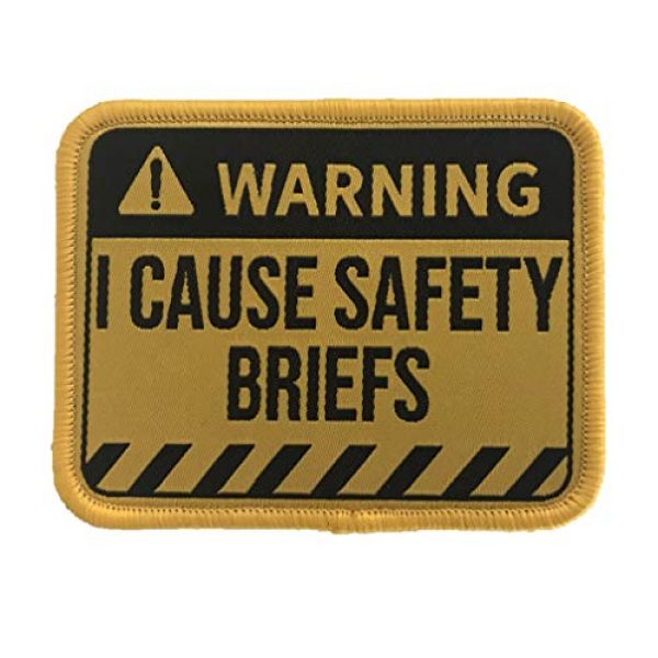 F-Bomb F Morale Gear Airsoft Morale Patch 1 Warning - I Cause Safety Briefs - Embroidered Morale Patch (Yellow)