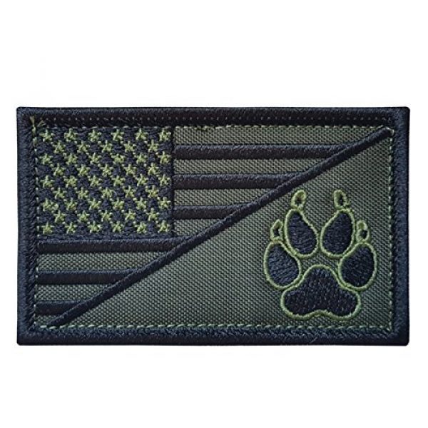 LEGEEON Airsoft Morale Patch 1 LEGEEON OD Green USA American Flag K-9 Dog Handler Morale Tactical Embroidery Hook-and-Loop Patch