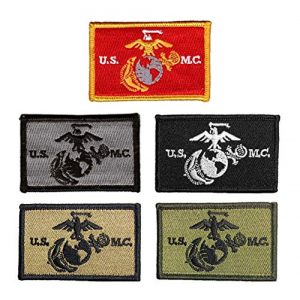 Antrix Airsoft Patch 1 Antrix 5 Pieces Tactical USMC Morale Patch Hook and Loop Fastener US Marine Corps US Army Military Applique Emblem Patch Set for Caps,Bags,Backpacks,Clothes,Vest,Military Uniforms,Tactical Gear Etc.