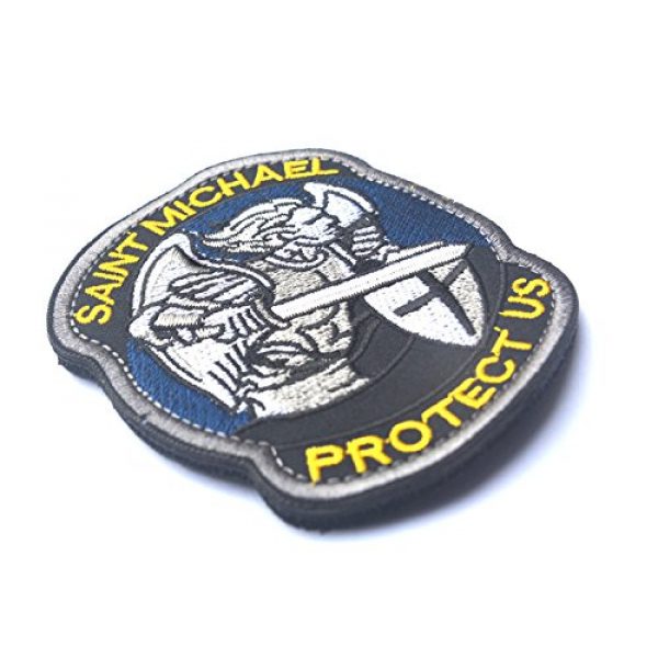 Zhikang68 Airsoft Patch 4 Saint Michael Modern Morale Patch Tactical Military Army Embroidered Sew on Tags Operator Patches with Hook and Loop Fasteners Backing-Multitan (Blue)