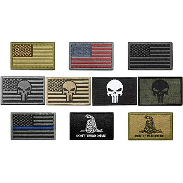 Fnbgl Airsoft Patch 4 Bundle 10 Pieces US Flag Velcro Patch American Flag Punisher Velcro Patches Tactical Military Morale Patch Set