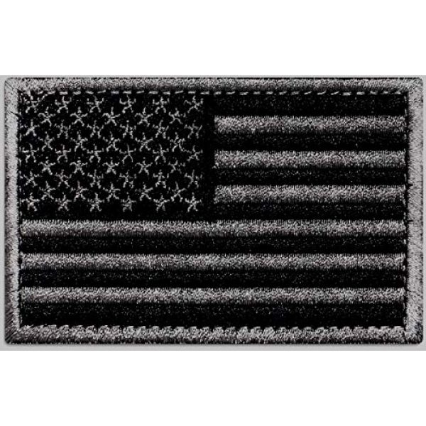 Ever Craft Airsoft Morale Patch 1 Ever Craft Morale American Flag Patch - Heavy Duty for Tactical Gear or USA Military Uniform - Premium Hook and Loop Tactical Patches for Backpacks Caps Hats Jackets Pants (Black & Gray)