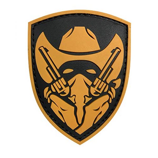 Morton Home Airsoft Patch 1 Morton Home Masked Cowboy Gunfighter Tactical Army Morale Airsoft 3D PVC Patch (Yellow)