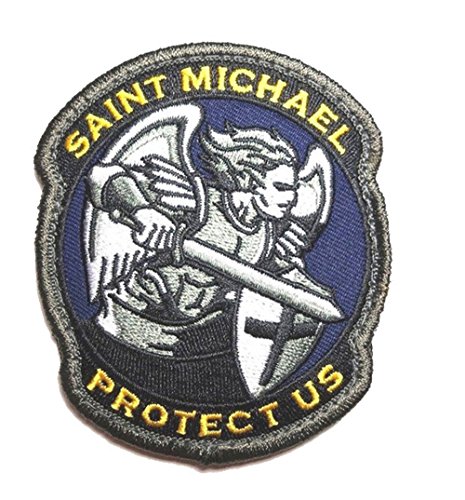 thumbnail image 2 of 2Pcs Bluyellow Saint Michael Patch – Embroidered Hook & Loop Military Morale Patch (Green) 2 of 6