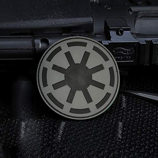 Morton Home Airsoft Patch 3 Morton Home Republic Galactic Empire Logo Army GITD Tactical Morale Airsoft 3D PVC Rubber Patch(Black)
