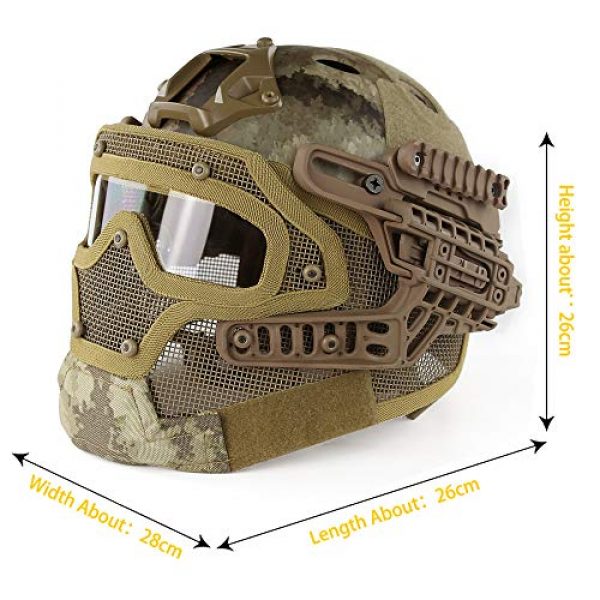 ActionUnion 2 ActionUnion PJ Fast Tactical Helmet Airsoft Full Face Mask with Goggles Molle Mesh Breathable Eye Protection for Military CS Paintball Shooting Hunting Cycling Motorcycle Outdoor Sport-at