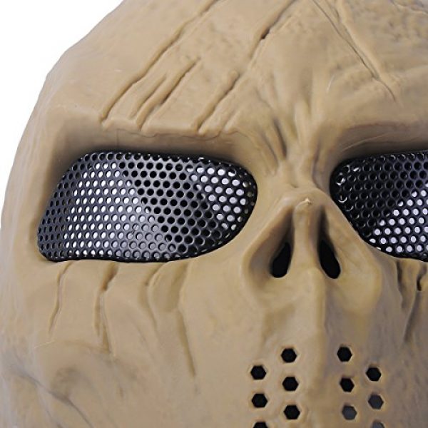 Outgeek  4 Outgeek Airsoft Mask Scary Skull Outdoor Full Face Mask Mesh Eye Protection Mask