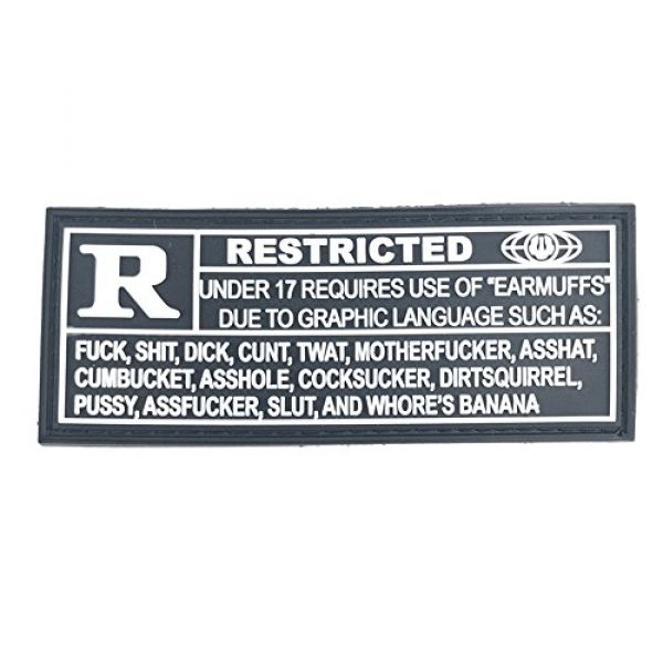 Patch Panel Airsoft Morale Patch 1 Restricted R Rated Tactical PVC Morale Patch - Canada Made - Perfect Hook Backed Patches to be Added to Uniforms, Jackets, Backpacks, Technical Equipment - 3.5 x 1 inch Made in Canada - by Patch Panel