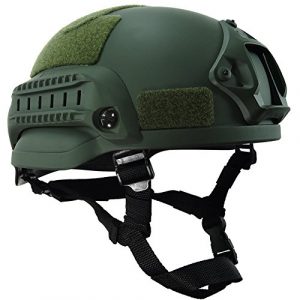 H World Shopping 1 H World Shopping MICH 2002 Combat Protective Helmet with Side Rail & NVG Mount for Airsoft Tactical Military Paintball Hunting
