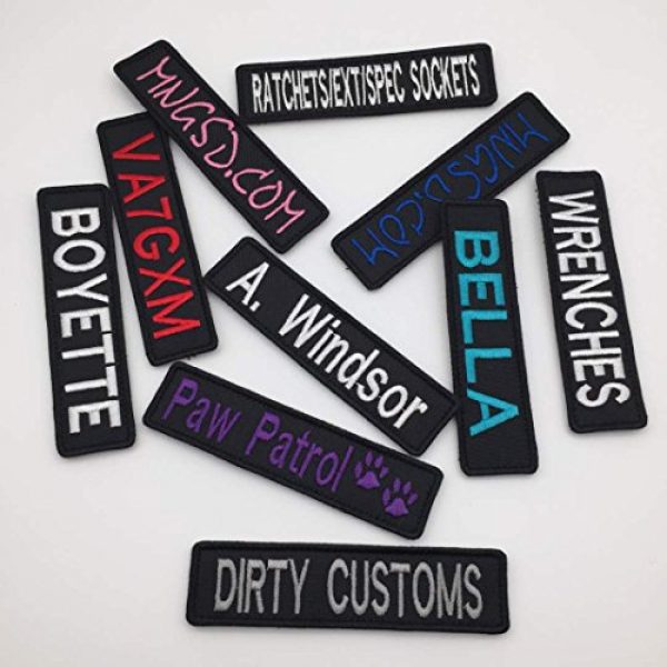 FlowerTown Airsoft Morale Patch 6 2 Pieces of The Custom Personalized Embroidered Name Patches Hook Fastener,Uniform,Work Shirt,Hat Morale Name Patch, Size is 4"X1"
