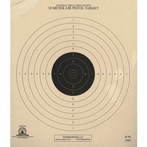 DOMAGRON  1 DOMAGRON 10 Meter (33 Ft.) Air Pistol Single Bullseye Official NRA Target - B-40/1 (100-Pack)