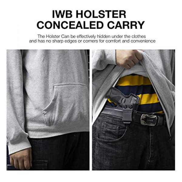 Gun&Flower 6 Gun&Flower Inside Waistband Concealed Carry - IWB Polymer Holster - Adjustable Ride/Cant/Retention