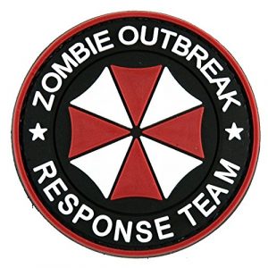 LIVABIT Airsoft Patch 1 LIVABIT PVC Rubber 3D Morale Patch MP-53 Tactical Airsoft Paintball Umbrella Corp Zombie Outbreak Response Team Red