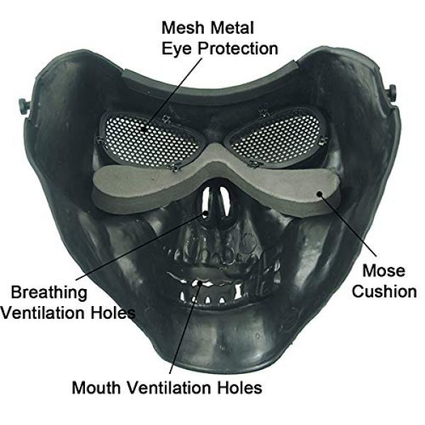 Anyoupin  3 Anyoupin Airsoft Half Face Masks,Paintball Mask with Metal Mesh Eye Protection Army Fans Supplies for Halloween Airsoft Paintball BB Gun CS Game Cosplay and Masquerade Party