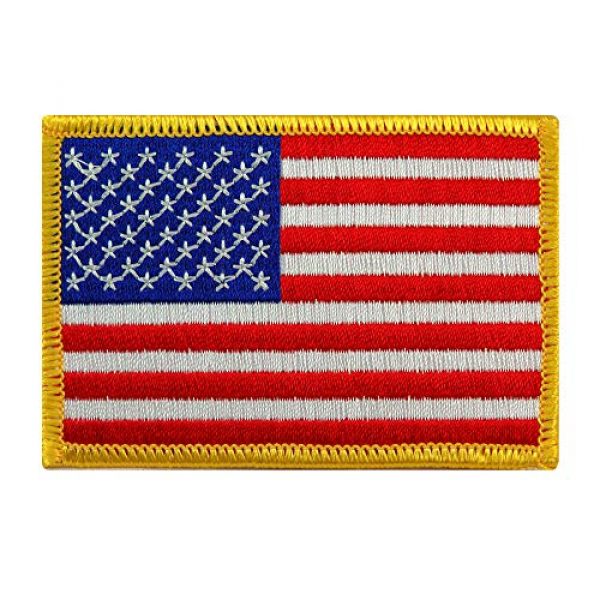 Cypress Collectibles Embroidered Patches Airsoft Patch 1 American Flag Embroidered Patch Gold Border USA United States of America Military Uniform Emblem