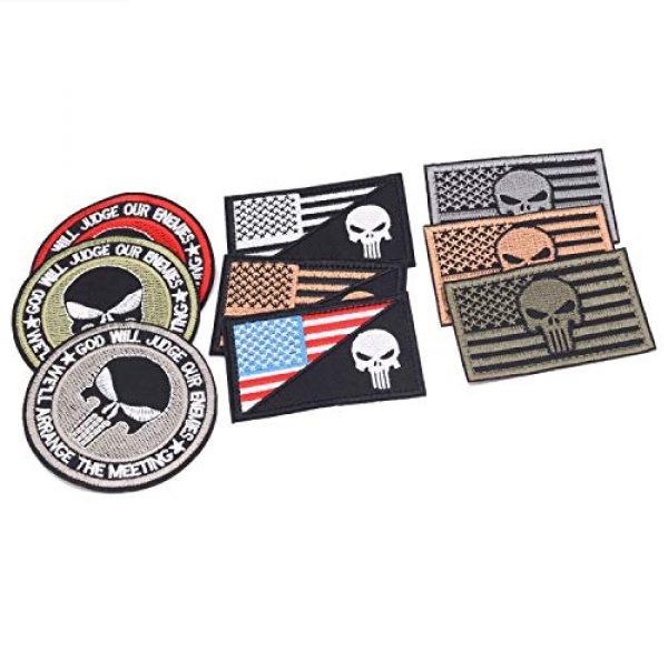 Winrase Airsoft Patch 3 9pcs American Flag Tactical Military Morale Iron on Patches Embroidered Set for Caps, Bags, Backpacks, Tactical Vest, Military Uniforms (Tactical 9pcs)