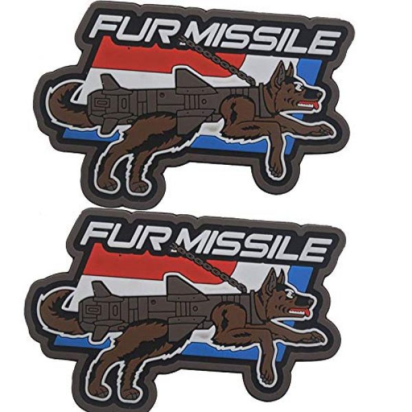 Ansellf Airsoft Patch 3 Fur Missile Morale Patch Dog Tactical Patches Hook Military Badge 3D PVC Fur Missile K9 Dog Badge Police Dog Tactical Harness Vest Airsoft Patches