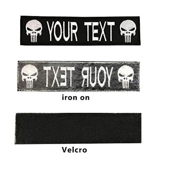 Graceful life Airsoft Patch 3 Custom Embroidery Personality Skull Name Patches, Badges,2 pcs Personalized Military Number Tag,5 x 1.25 inches tag Patches