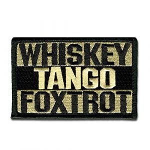 BASTION Airsoft Patch 1 BASTION Morale Patches (Whiskey Tango Foxtrot, Tan) | 3D Embroidered Patches with Hook & Loop Fastener Backing | Well-Made Clean Stitching, Military Patches for Tactical Bag, Hats & Vest