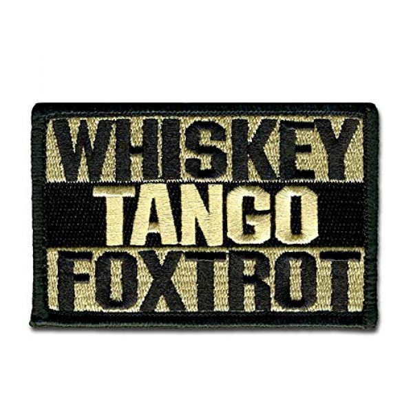 BASTION Airsoft Patch 1 BASTION Morale Patches (Whiskey Tango Foxtrot, Tan) | 3D Embroidered Patches with Hook & Loop Fastener Backing | Well-Made Clean Stitching, Military Patches for Tactical Bag, Hats & Vest