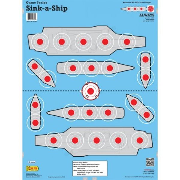 GunFun  1 10 GunFun Sink-A-Ship Battleship Paper Shooting Targets 19"x24"
