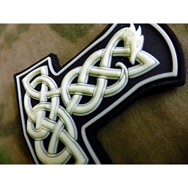 Jackets-to-Go Airsoft Patch 3 Dragon Thors Hammer Airsoft Patch, GID (Glow in The Dark) 3D Rubber